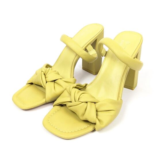 Call It Spring Rhia Vegan Green Slip On Bow Block Heel Sandals Size 7 - Picture 2 of 8